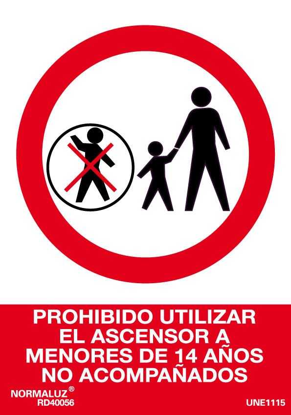 Prohibido utlizar el ascensor a menores de 14 años no acompañados-0