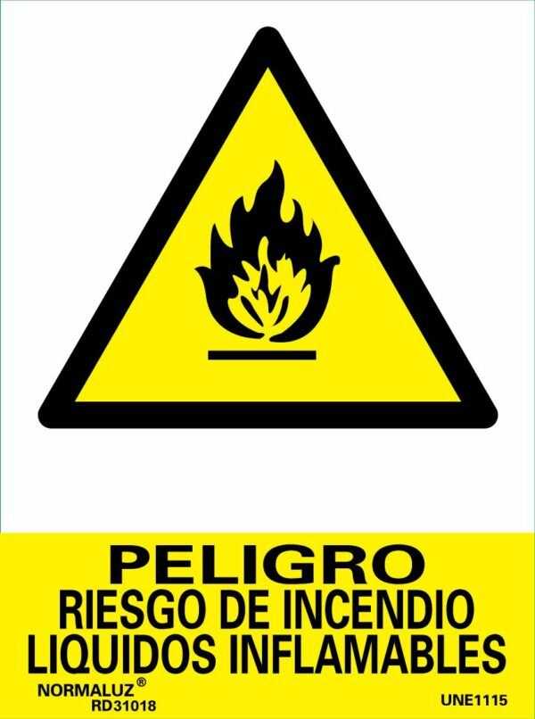 Peligro riesgo de incendio líquidos inflamables-0