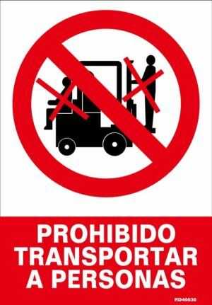 Prohibido transportar a personas
