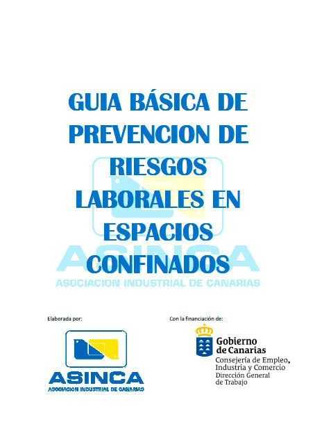 Imagen del archivo descargable sobre Prevención de Riesgos Laborales: Guía básica de prevención de riesgos laborales en espacios confinados
