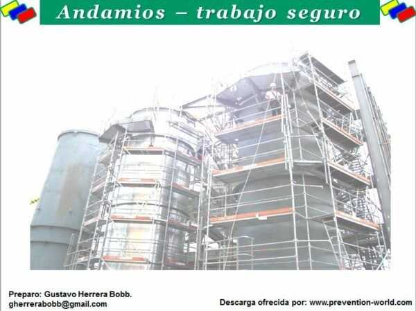 Imagen del archivo descargable sobre Prevención de Riesgos Laborales: Andamios - Trabajo Seguro