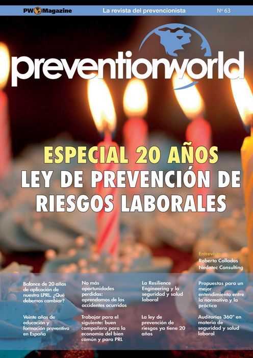 Imagen del archivo descargable sobre Prevención de Riesgos Laborales: Revista Prevention World Magazine en PDF. Número 63