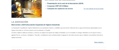La Asociación Española de Higiene Industrial (AEHI) pone en marcha su página web