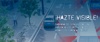 Campaña ¡Hazte visible! para mejorar la seguridad de motoristas de reparto a domicilio